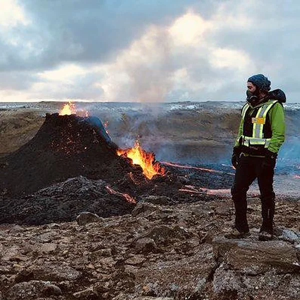 Christopher Hamilton at volcanic vent